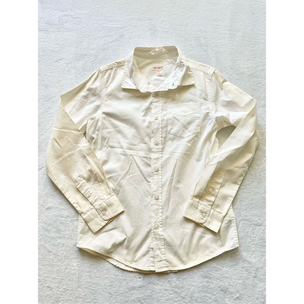 Cat and Jack off white blouse dress shirt size L 12/14